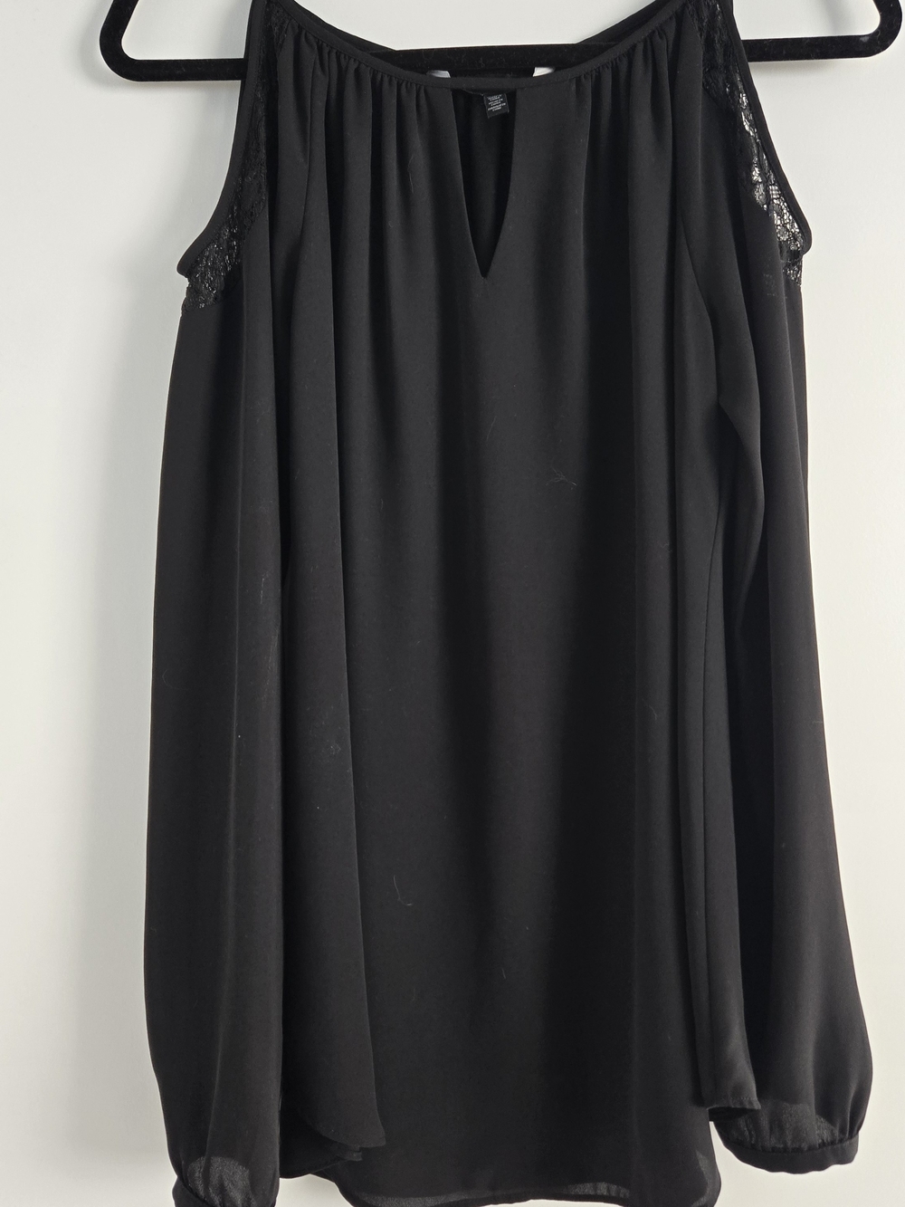 White House Black Market Black Sleeveless Pleated Top